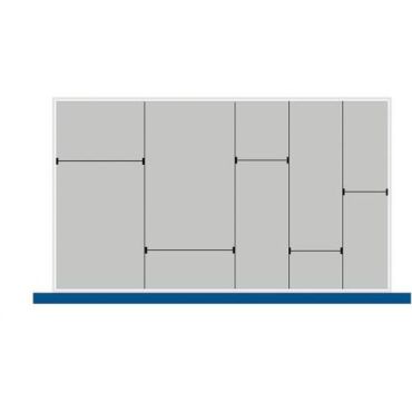 Bott - Laatikkolokero 10 lokeroa - 1050x650x100mm - Hopea
