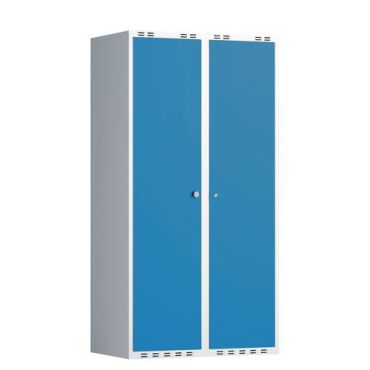 Pukukaappi Modulo - Pariovellinen teräskaappi 1752x800x550mm harmaa/sininen sylinterilukko