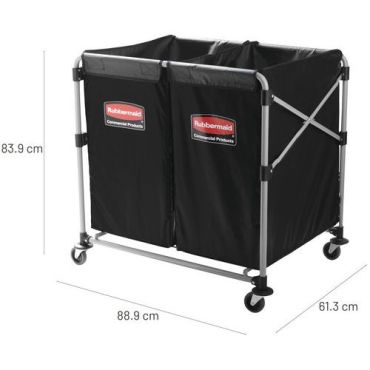 Rubbermaid - X-CART pyykkivaunun runko - 300 L 2 säkkiä jauhemaalattu teräs