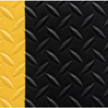 Notrax - Kuormitusta keventävä matto diamond sof-tred 90x120 cm musta ja keltainen