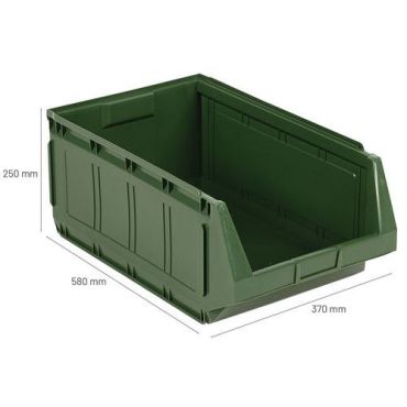 Mobil Plastic - Varastolaatikko C500 52 L Vihreä - Pinottava Kestävä 30 kg Kuorma
