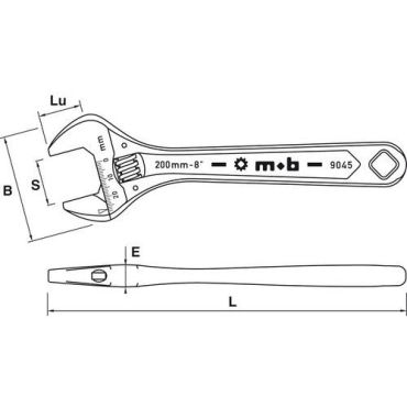 Mob - Kromattu säädettävä jakoavain 450 mm 18”
