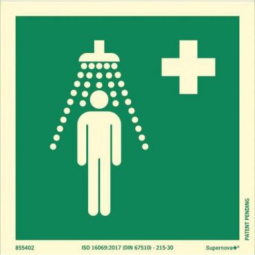 Systemtext - Nødbruser skilt 150x150