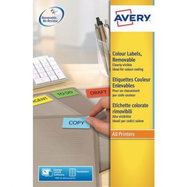 Avery - 480 punaisen etiketin pakkaus 63,5 x 33,9 mm