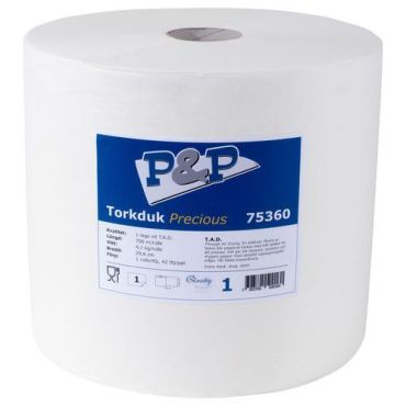 P&P - Kuivausliina Precious 1x575 m - Valkoinen - Korkea imukapasiteetti ja kestävyys