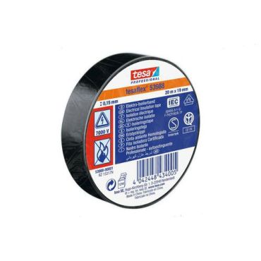 Tesa - Eristysteippi 53988 vde/iec pvc musta 10 m x 15 mm 10 kpl