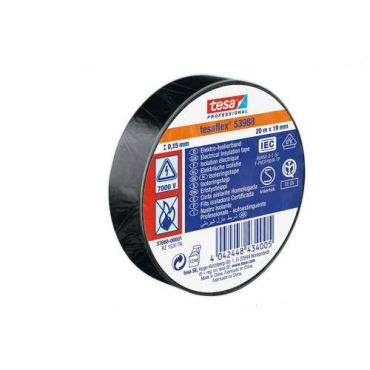 Tesa - Eristysteippi 53988 vde/iec pvc musta 20 m x 19 mm 10 kpl
