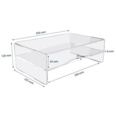 Desq - Näytön tuki läpinäkyvä akryyli - 15 kg kantavuus - 35 cm leveä