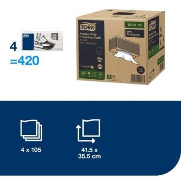 Tork - Puhdistusliina - Erittäin kestävä Valkoinen - 100% kierrätettävä pakkaus