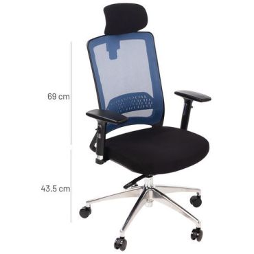 Manutan Expert - Toimistotuoli Maggi sininen - Ergonominen säädettävä 8h istuma-aika 150kg kantavuus