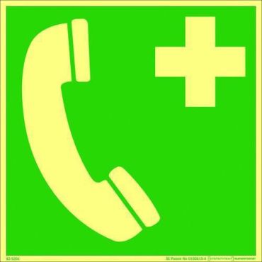 Systemtext - Hätäpuhelin alu 200 x 200 jälkivalaisevat