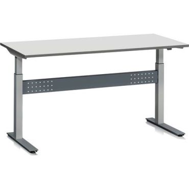 WFI - Moottoroitu työpöytä Basic W200 - 1600x800 mm harmaa laminaatti - 200 kg kuormitus - säädettävä korkeus 690-1180 mm