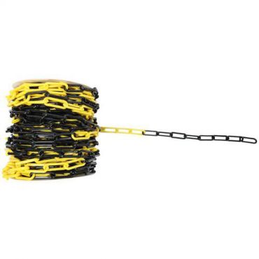 Novap - Muoviketju musta-keltainen rulla 6 mm
