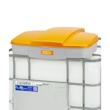 Cemo - Täyttösuppilo IBC-säiliöön saranoidulla kannella - 0.5 L tilavuus - Polyeteeni - Harmaa