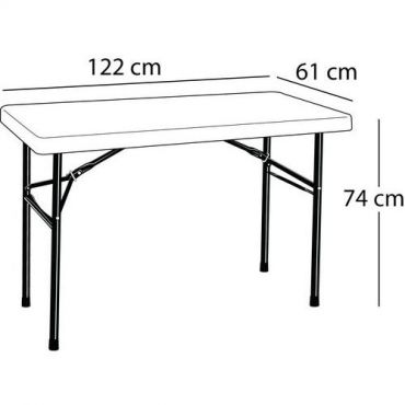 Lifetime - Pöytä kokoontaitettava suorakaide 122 cm