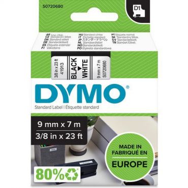 Dymo - Tarrakirjoitinnauha dymo d1 9 mm musta/valkoinen
