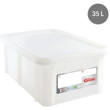 Gilac - Haccp-säiliö 35 l suorakaiteen muotoinen kannella - valkoinen