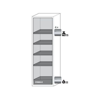 Asecos - Paloturvakaappi S-PHOENIX Vol.2-90 - 90 min paloluokka 25.5 L keräystilavuus 2 ovea