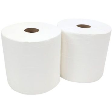 Ikatex - Paperipyyhe 2-kerroksinen 500 arkkia (2 rullaa) - Teollisuuskäyttöön - Valkoinen