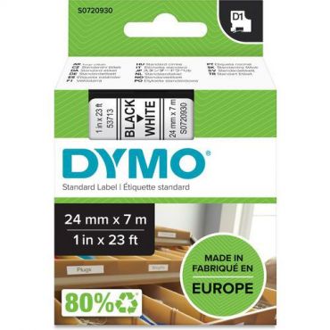 Dymo - Tarrakirjoitinnauha dymo d1 24 mm musta/valkoinen