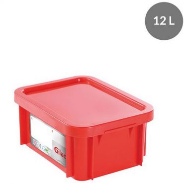 Gilac - Muovilaatikko kansi 395 mm 12 l punainen