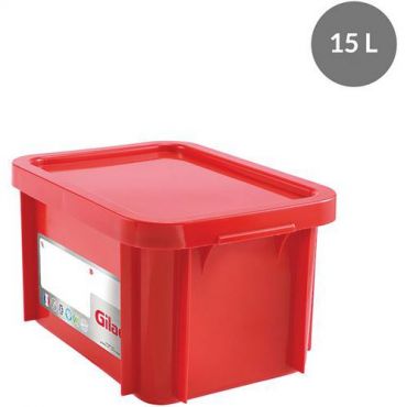 Gilac - Muovilaatikko kansi 395 mm 15 l punainen