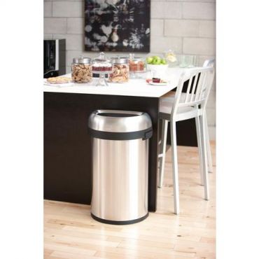 Simplehuman - Puolipyöreä avoin roskakori 60 l rst