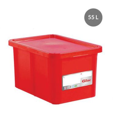 Gilac - Muovilaatikko kansi 595 mm 55 l punainen