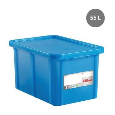Gilac - Muovilaatikko kansi 595 mm 55 l sininen