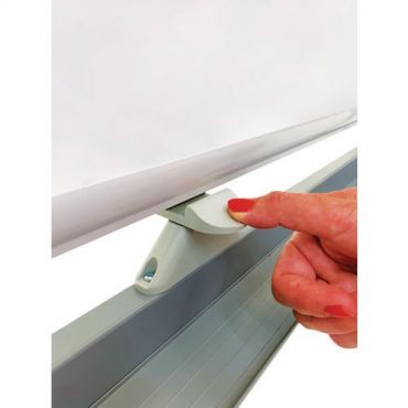 Manutan Expert - Siirrettävä kaksipuolinen valkotaulu 120x90 cm - Magneettinen kääntyvä alumiinirunkoinen