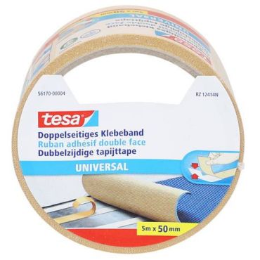 Tesa - Kaksipuolinen teippi Universal - 5m x 50mm - Läpinäkyvä - Voimakas tartunta