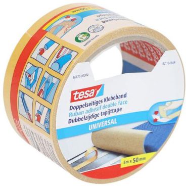 Tesa - Kaksipuolinen teippi Universal - 5m x 50mm - Läpinäkyvä - Voimakas tartunta