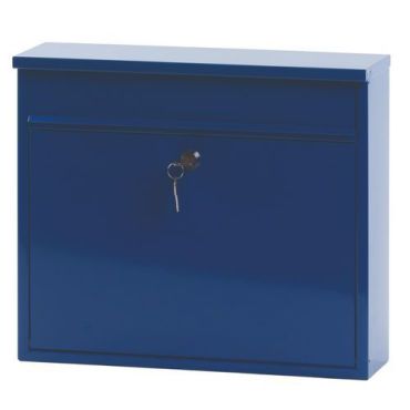 V-Part - Seinään kiinnitettävä postilaatikko - Sininen 31,5 cm korkea 11 L ruostumaton teräs
