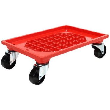 Schoeller Allibert - ABS-rullavaunu - 250 kg kapasiteetti 600x400 mm 4 kääntyvää pyörää punainen
