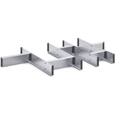 Bott - Laatikkolokero 10 lokeroa - 1050x650x100mm - Hopea
