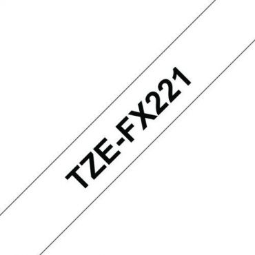 Brother - TZeFX 231 joustava laminoitu teippi 12 mm Musta/valkoinen - 8 m pituus - Kestävä ja luotettava