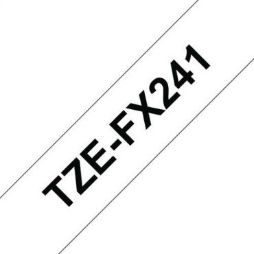 Brother - Brother_tzefx 241 joustava laminoitu teippi 18 mm musta/valkoinen