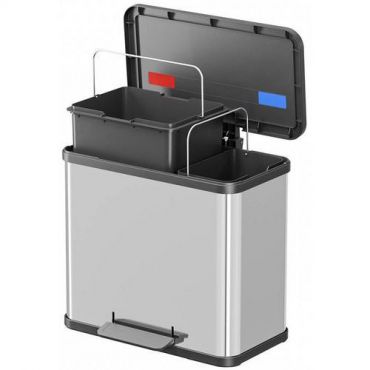 Hailo - Roskakori hailo öko duo plus l 17 + 9 l ruostumatonta terästä