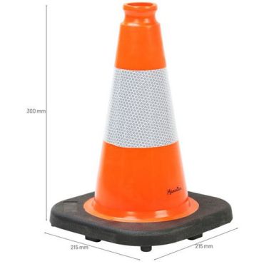 Manutan Expert - Liikennekartio 30 cm - Kierrätetty PVC - Fluoresoiva oranssi