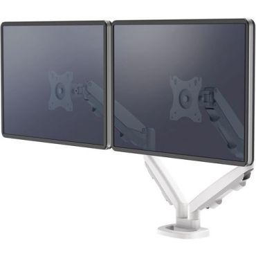 Fellowes - Kahden näytön varsi Eppa - Valkoinen - 8 kg maksimikuorma - Säädettävä korkeus 140-406 mm - Ergonominen
