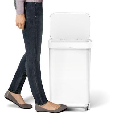 Simplehuman - Roskakori ruostumatonta terästä valkoinen 45 l
