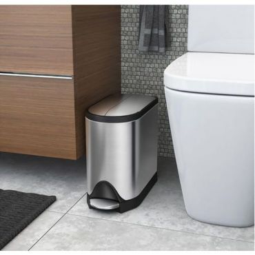 Simplehuman - Butterfly-roskakori 10L - Ruostumaton teräs harmaa - Pieni ilman kantta
