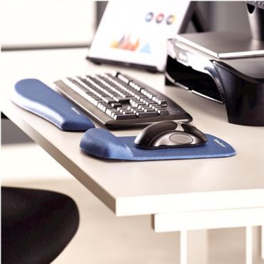 Fellowes Plushtouch - Ergonominen hiirimatto rannetuella sininen - Muistivaahto 5 vuoden takuu