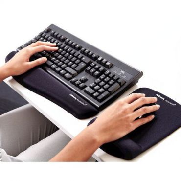 Fellowes - Ergonominen rannetuki näppäimistölle pluschtouch - musta