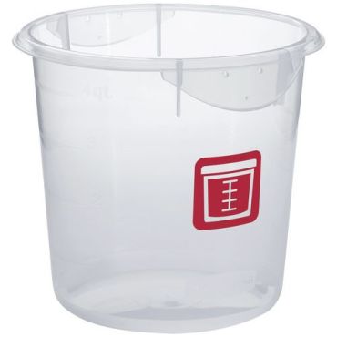 Rubbermaid - Pyöreä ruokasäiliö 3,8 L - Läpinäkyvä punainen - Ruoan säilytys