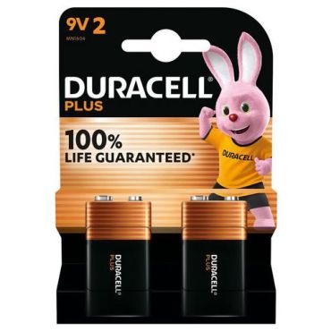 Duracell Plus 100% 9 V paristot - 2 kpl - Alkali - 0.75 Ah kapasiteetti - Kierrätettävä pakkaus