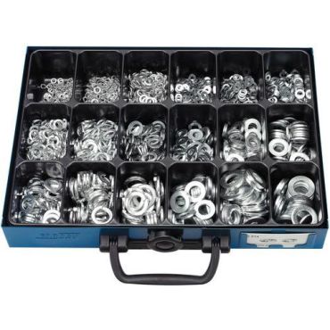 METALLIKOTELO SS614 DIN125A/127B Tasainen Grower Aluslevy Sinkitty - 1700 kpl Teräs Laatikko