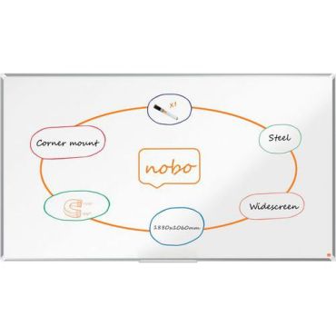 Nobo - Premium Plus laajakuvainen valkotaulu teräspinta 188x106 cm magneettinen seinään kiinnitettävä