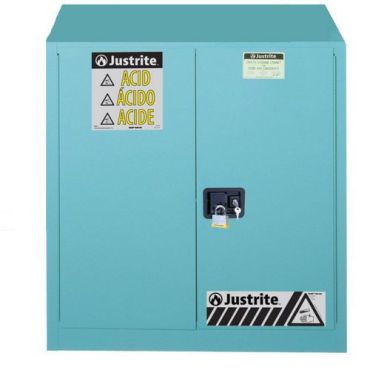 Justrite - Syövyttävien aineiden kaappi 170 L - Automaattinen lukitus 2 ovea teräs