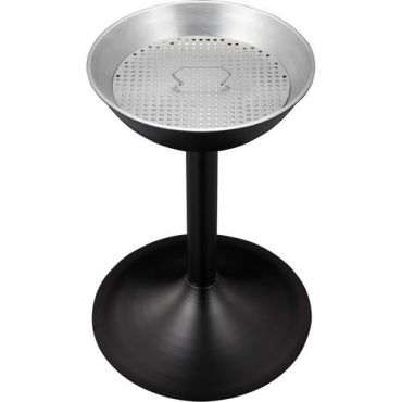Vepabins - Tuhkakuppi jalalla pyöreä - 50 L - Vapaasti seisova teräs - Musta 72 cm korkea
